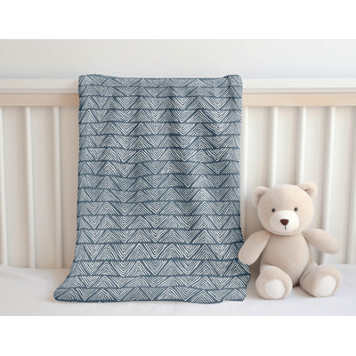 Chev Wave Stripe Velveteen Fleece Blanket