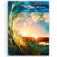 Vagues de l'océan colorées tombant vers le bas - art mural moderne en métal brillant bord de mer-35061622-35061626