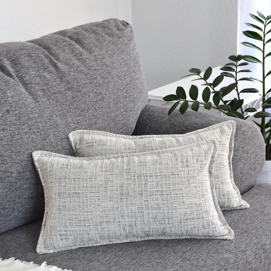 Lumbar Pillow Covers 12x20 inch (Set of 2) Velvet Soft Pillow Cases Oveesha 