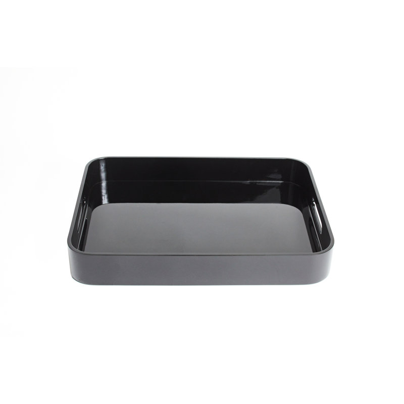 Plateau laqué - noir - moyen, H 2 po x l 16 po x P 12 po, Noir
