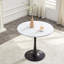 Table de salle à manger ronde Mid-Century moderne avec piédestal peu encombrant-861322620