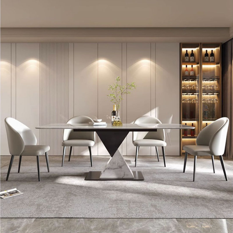 Rectangular marble dining table