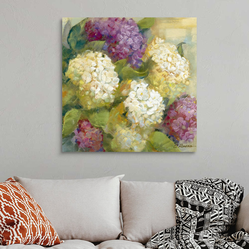 " Hydrangea Delight II " by Carol Rowan Painting Print, Wrapped Canvas, 36" H x 36" W x 1.25" D