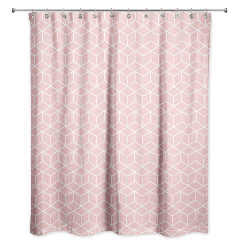 Rideau de douche simple Bakstran, Rose / blanc