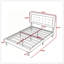 Grand lit plateforme tapissier, cadre de chambre à coucher facile à assembler, bleu foncé-500482945