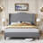 Queen Size Upholstered Wingback Platform Bed with Tall Headboard-Light Gray-1448439381-1441749361