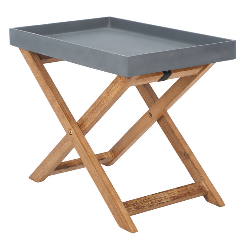 Table d'appoint Paolo, gris, L 21,6 po x l 13,7 po x H 17,7 po