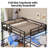 Full Size Loft Bed With Desk And Led Light, Metal Full Size Loft Bed With Power Outlet, Full Size Bed Frame With Upper Bunk, Safety Guard And Ladder, Space Saver,-507437378