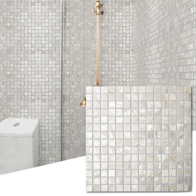 11.8" x 11.8" Seashell Mosaic Square Tile