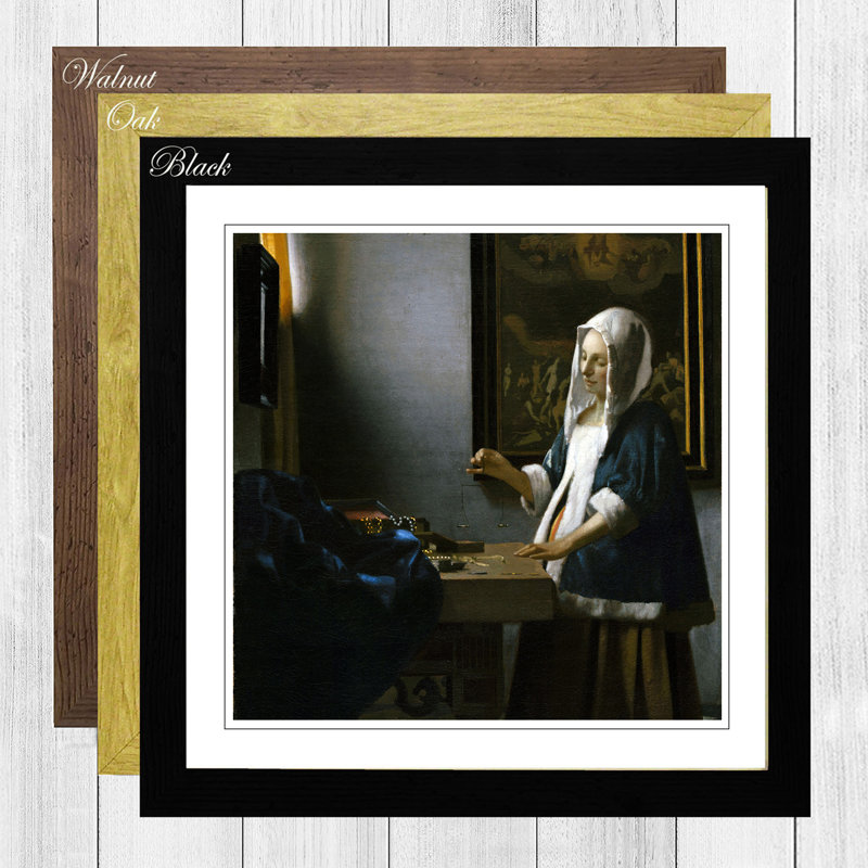 Johannes Vermeer - Single Picture Frame Painting, Black