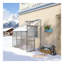 6.3 ft. W x 4.2 ft. D x 7 ft. H Aluminum Lean-To Walk-In Greenhouse with Polycarbonate Panels and Galvanized Steel Base, Silver