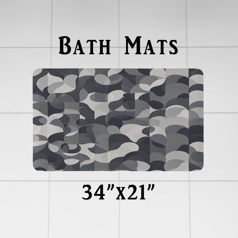 Rideau de douche avec tapis de bain SH01226, H 83 po x l 70 po