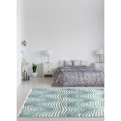 Tapis bleu sarcelle Tangier 2 pi 11 po x 4 pi 11 po