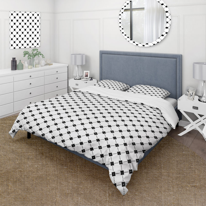 Ensemble de housse de couette Traditional Black Gingham Print II - Traditional