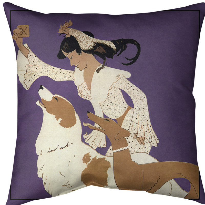 Housse pour coussin décoratif pour affiche dog biscuits, 14 po x 14 po, Mauve, Polyester sergé