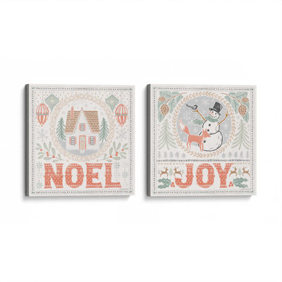 «Woodland Holiday Joy», ensemble de 2 impressions sur toile