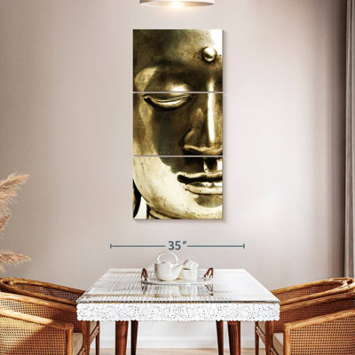 Ensemble de 3 pièces d'art sur toile Shiny Buddha