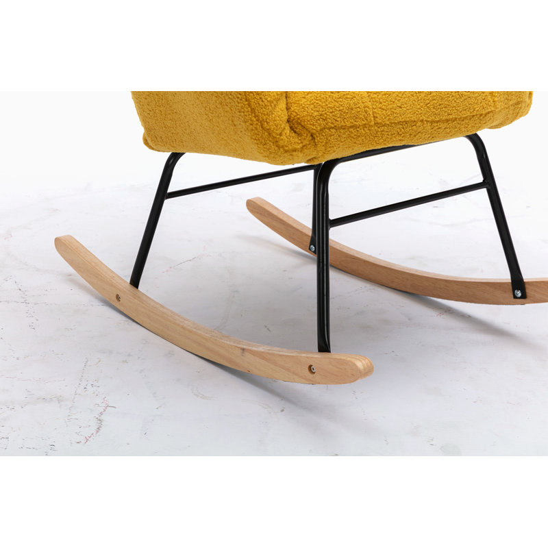 Chaise berçante moderne Marsa, Peluche jaune