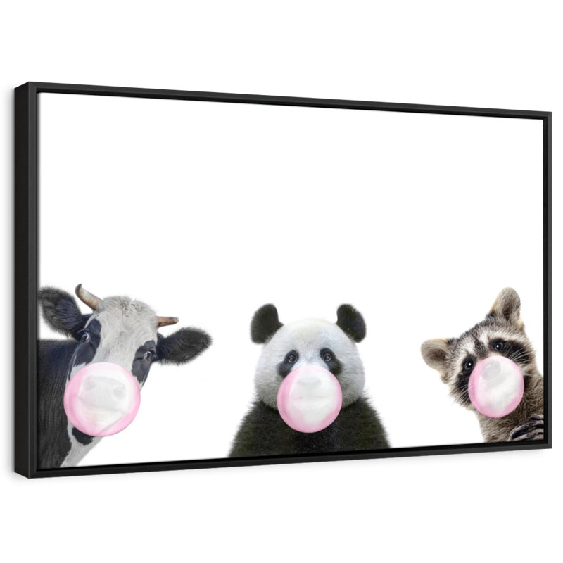 «Three Funny Animals Wall Art», H 9 po x l 13 po