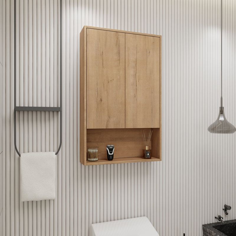 Bellmead 37.38"H Wall-Mounted Bathroom Cabinet, 37.38" H x 24" W x 5.8" D