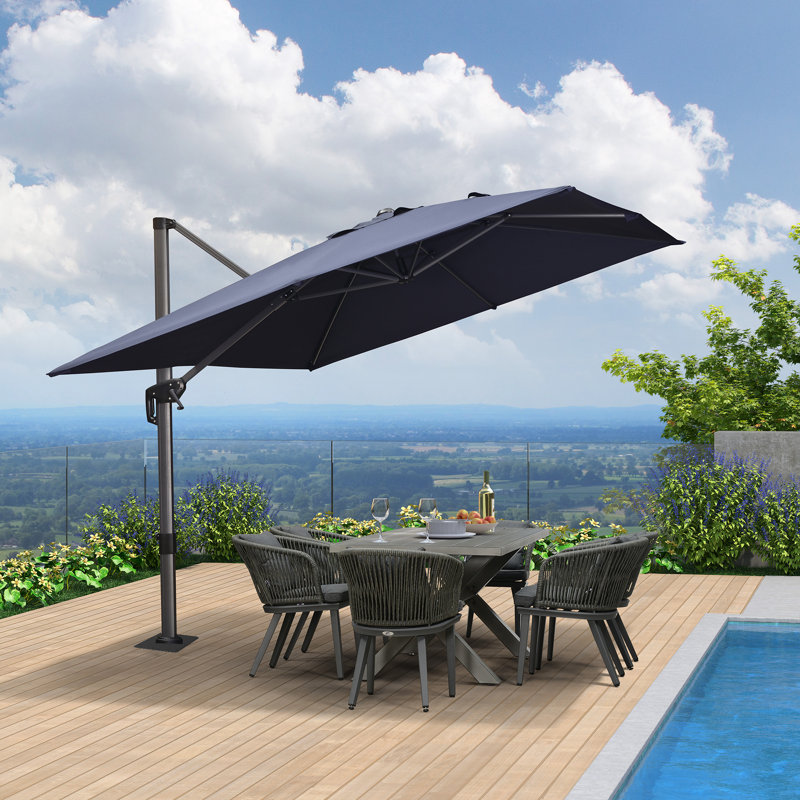 Rhim 9' x 11' Rectangular Cantilever Umbrella, Navy