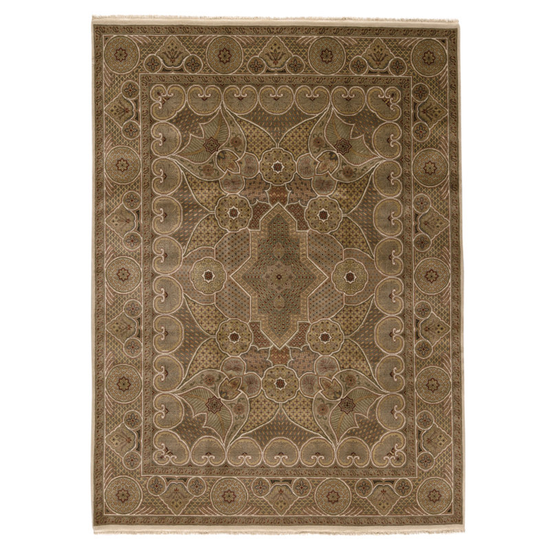 Tapis ivoire noué à la main de haute qualité