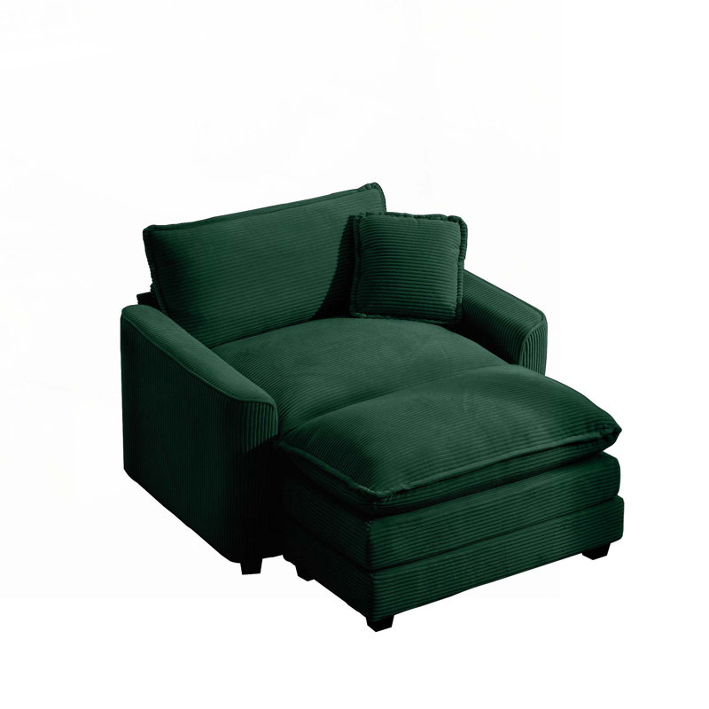 Fauteuil avec repose-pieds 42,25 po, Vert