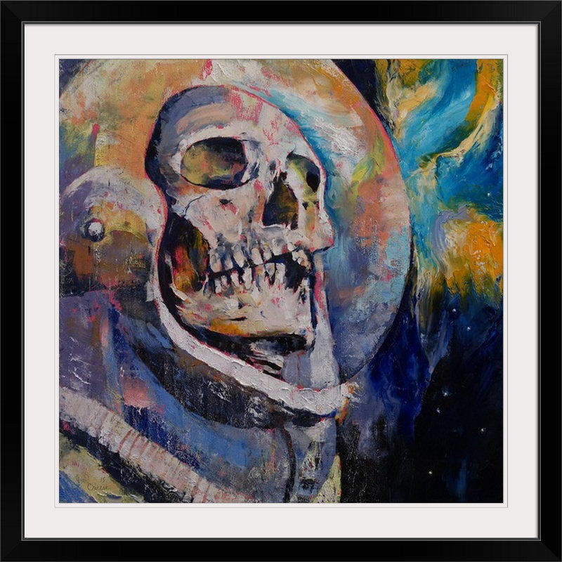 «Alcantar Stardust Astronaut» par Michael Creese, reproduction d'art, Cadre noir, H 20" x l 20" x P 1"