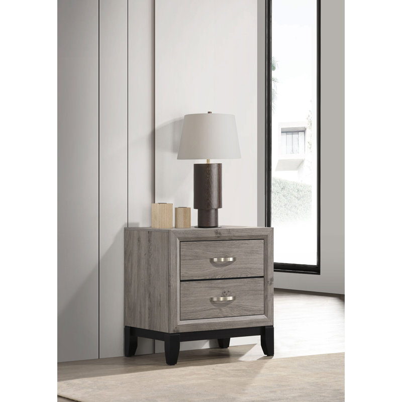 Watson 2-Drawer Nightstand Bedside Table Light Taupe