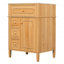 Meuble-lavabo de salle de bain avec lavabo, meuble-lavabo en bois avec tiroir rabattable, 2 tiroirs à fermeture en douceur, 1 porte à fermeture en douceur, bois massif et panneau de fibres à densité moyenne, poignées en bois élégantes