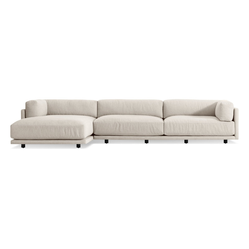 Sunday Chaise Sectional, Left Hand Facing, Sanford Linen Polyester Blend