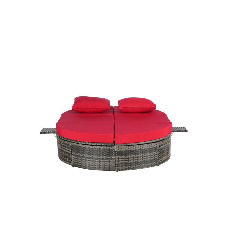 Lit de jour inclinable luxueux avec coussins et coussins de qualité supérieure, Rouge