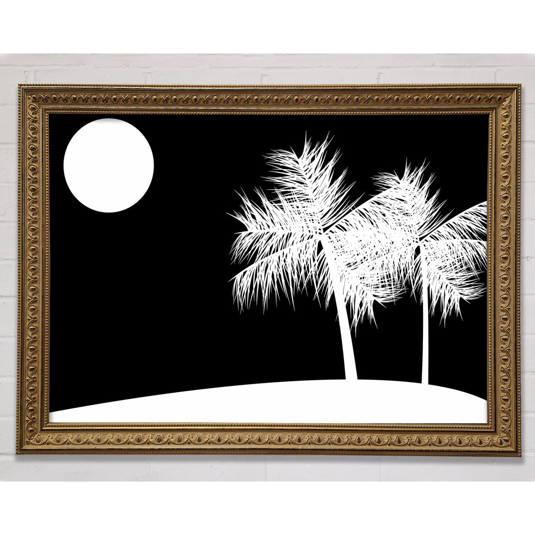 Palm Tree Moon Gold auf Gold - Druck