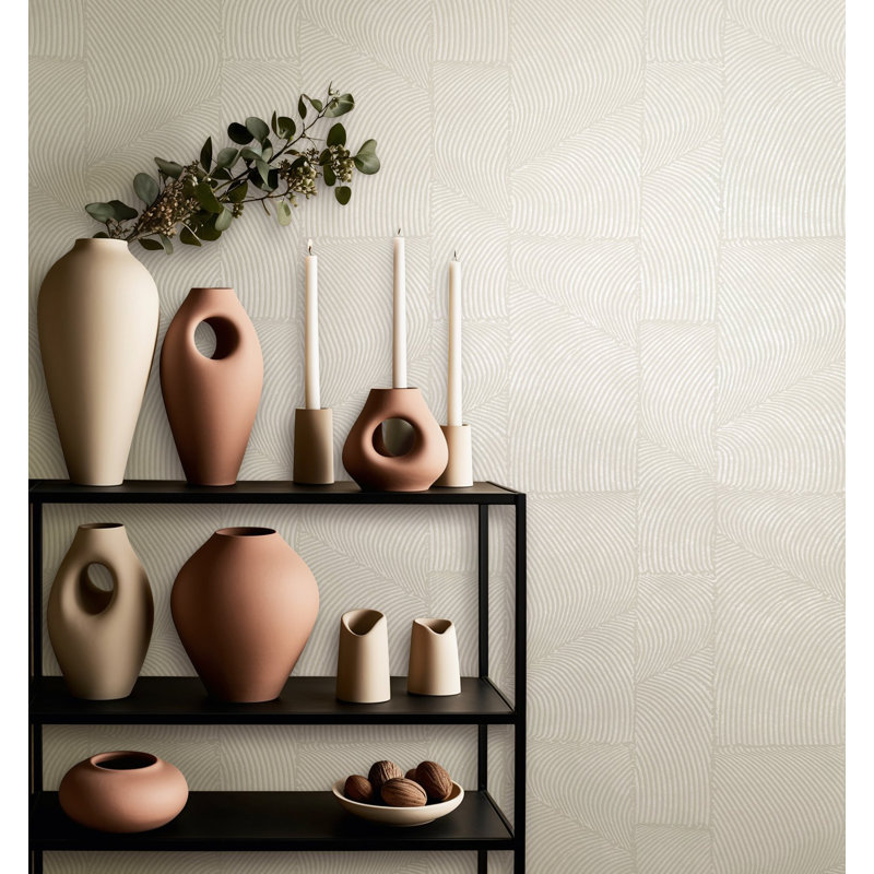 Galerie Terra Abstract Curves Eco Clay Wallpaper, Grey