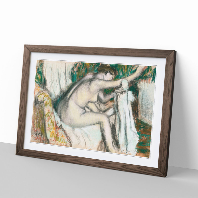 Nude Woman Vol.1 by Edgar Degas - Picture Frame Painting, 48cm H x 65cm W x 2cm D, Walnut Framed