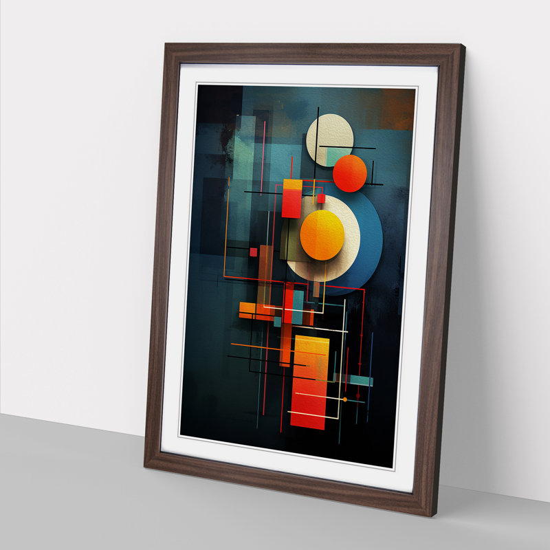 Single Picture Frame Print on Wood, Walnut Framed, 34cm H x 25cm W