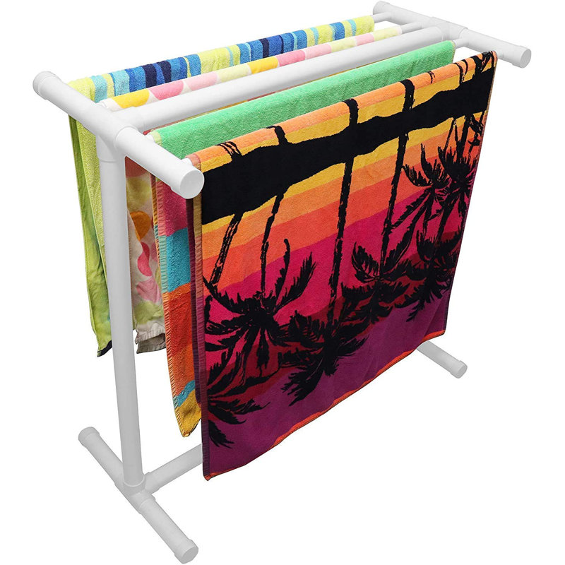 Porte-serviettes sur pied Poolside, Blanc