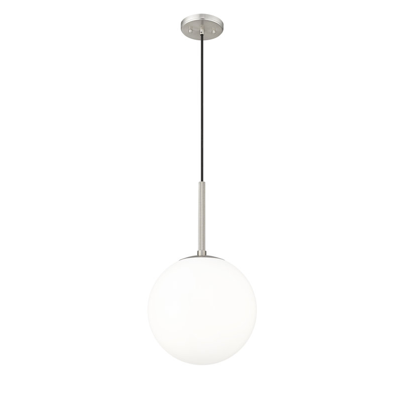 Luminaire suspendu 1 lumière Sola, Noir mat, Nickel brossé, Beige