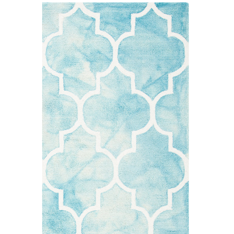 Dip Dye Hand Tufted Wool Geometric Rug, Rectangle 2' x 3'