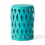Élégantes tables d'appoint en fer avec motif pour patio - bleu sarcelle mat, 2, fer sarcelle léger et portable, détail, 2 options