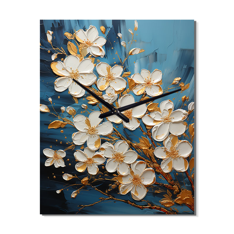 Clabough - Horloge murale moderne Plumeria, Moyen