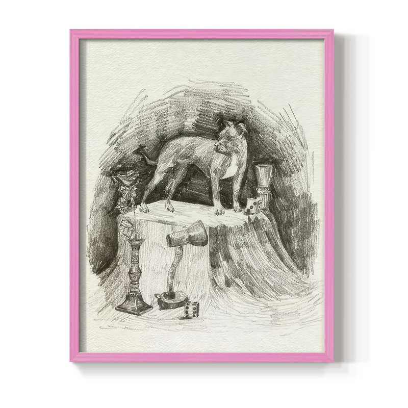 A Gentleman V, reproduction encadrée - bois massif, H 30 po x l 24 po, Rose