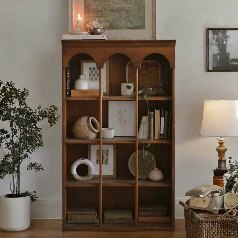 Retro Solid Wood Floor-standing Bookcase