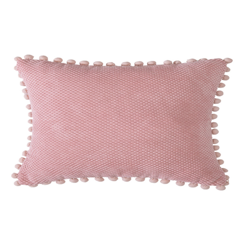  Coussin Pom-Poms, Polyester/ Bourre en polyester, Rose