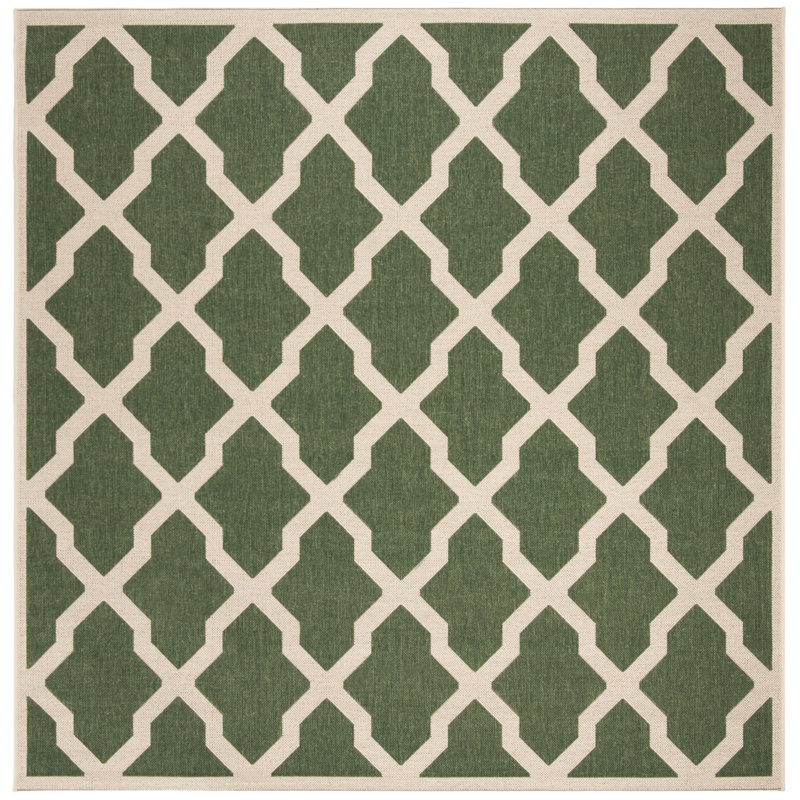 Beach House Performance Geometric Indoor/Outdoor Area Rug, Square 6'7"