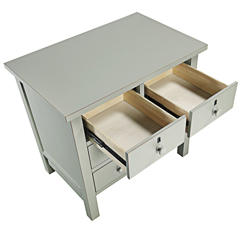 Table de chevet avec tiroir, Gris antique