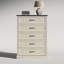 Modern 5 White Drawer Dresser, 44" H Tall Chest for Bedroom,Anti-Tip Device-114246993