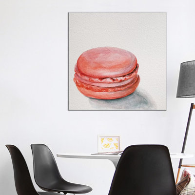 Raspberry Macaron by Jennifer Redstreake - Wrapped Canvas Print