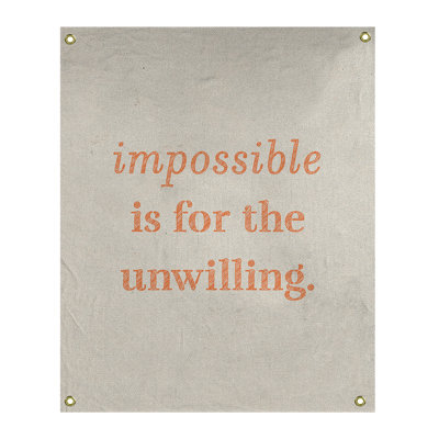 Tapisserie quote « impossible à écrire » en polyester