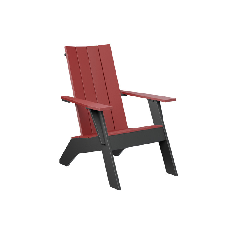 Berlin Gardens Nordic Adirondack Chair, Red/Matte Black